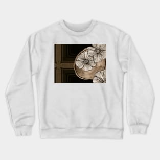 Contemporary Modern Art Botanical In Brown Crewneck Sweatshirt